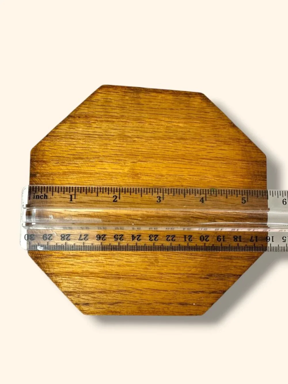 Handcrafted Octagonal Wooden Holder With Rich Grain Finish 6.5